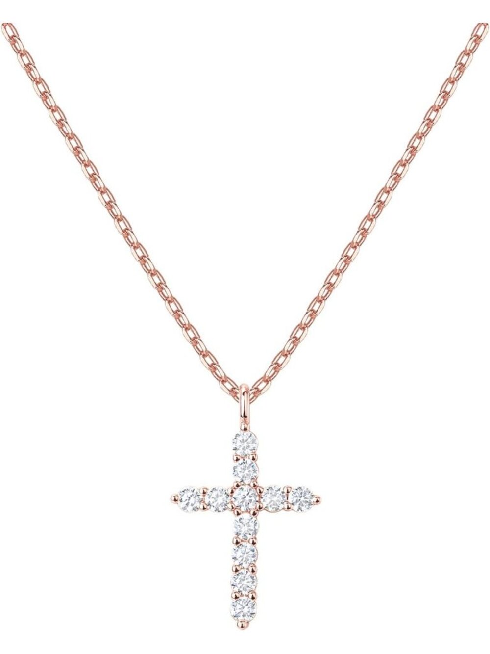Women’s Rose Gold 14K Gold Plated Cross Pendant Necklace Elegant Cross Jewelry